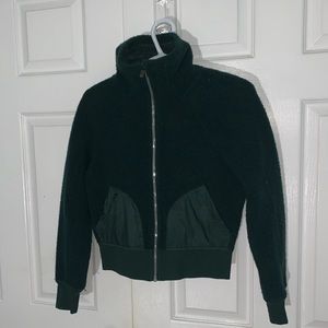 Green Lululemon cropped zip up sweater.